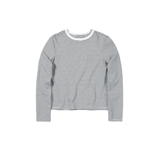 CountryMoment 32支细条纹弹力T恤女长袖2025新款打底上衣体恤秋