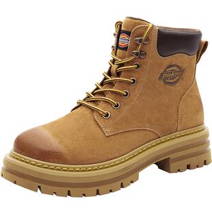 Dickies男鞋冬季棉鞋加绒靴子马丁靴男高帮男靴男士工装靴雪地靴