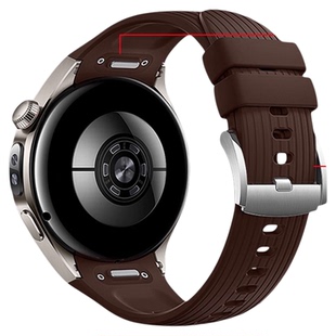 适用华为watch5专用手表带官方同款氟橡胶素皮腕表带46运动42mm智能手表watch5无缝硅胶表链夏季透气