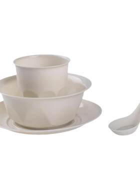 一次性稻壳餐具四件套加厚碗筷