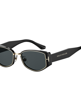 海伦凯勒新款前卫潮流猫眼框墨镜