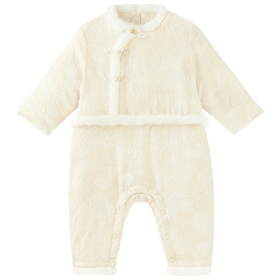 【高定系列】英氏儿童蚕丝夹棉连体衣冬季女童衣服新中式新款