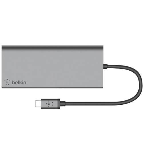 贝尔金Belkin扩展坞 六合一Type-C拓展坞 PD供电 ipad转接器适用于Macbook笔记本电脑USB/HDMI/千兆网线口