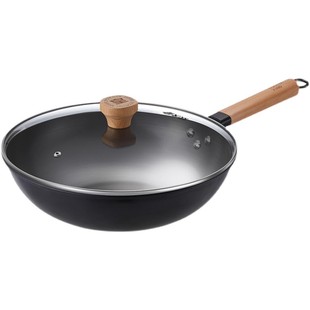 炊大皇铁锅家用平底锅炒菜锅子不粘锅无涂层不锈老式燃气灶电磁炉