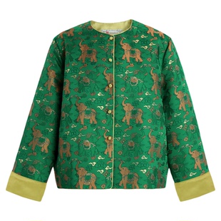 曼加塔【宋锦·翡翠吉祥】桑蚕丝新中式风外套5032651