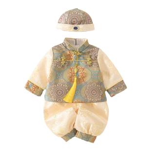 男宝宝一周岁抓周唐装中式礼服婴儿满月服百天百岁中国风汉服衣服