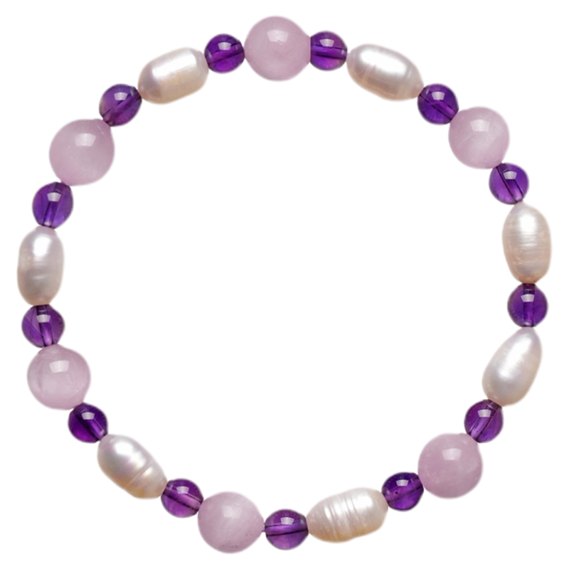 XISHI原创「琼萦」天然紫水晶珍珠手链温婉国风中式女生手串礼物