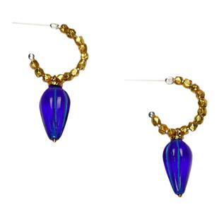 Wish Stones幸运石不对称珠圈天然石吊坠耳环多色入lotus mann