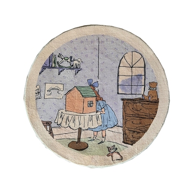 Seven Five童梦园圆形地毯儿童客厅卧室床边毛绒可爱卡通椅子地垫