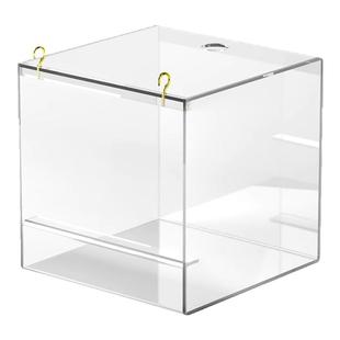 鹦鹉亚克力洗澡盆浴盆浴室鸟食盒防撒防溅食盒自动喂食器下料器