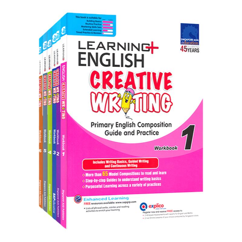 SAP Learning Creative Writing Workbook 新加坡学习系列英语写作练习册1-6年级 新加坡英语写作小学教辅教材 英文原版 基础阶段