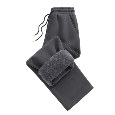 直筒裤子男款冬季加绒加厚卫裤