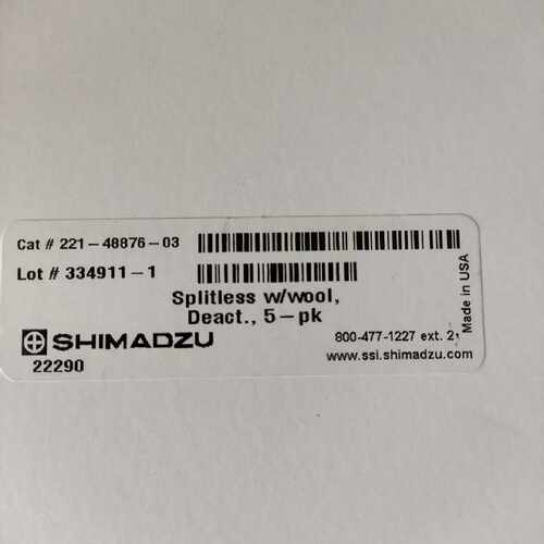 议价221-48876-03岛津不分流衬管 气相衬管 惰性衬管 5支/盒 全新