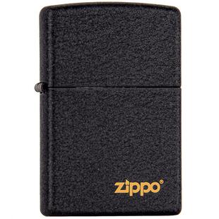zippo打火机236黑裂漆正版正品美国原装zipoo芝宝情人节煤油刻字