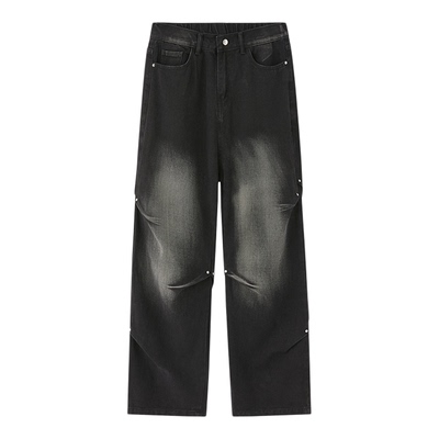 回力加绒美式解构牛仔裤男秋冬季