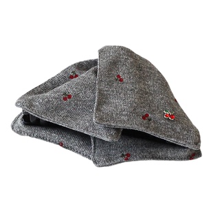 川野法式灰色樱桃三角形抓夹女新款甜美百搭鲨鱼夹大号发量多头饰