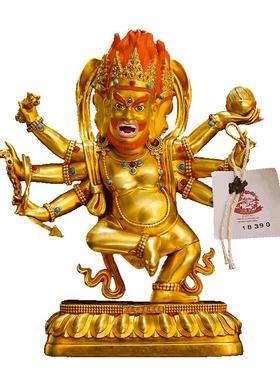 家用桌面铜鎏金雕花铜像工艺摆件