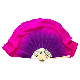 正月里来是新年扇子舞蹈扇真丝紫玫红渐变秧歌扇广场舞表演出道具