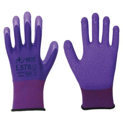 星宇L578劳保手套耐磨防滑舒适透气工作干活乳胶发泡工地建筑男女
