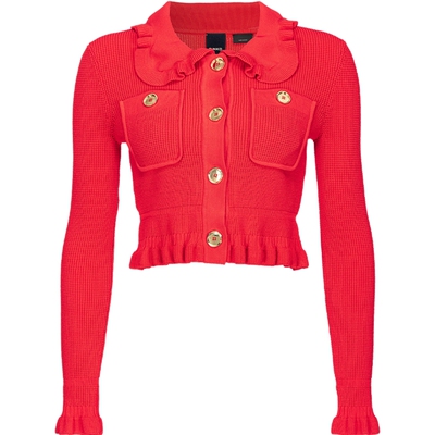 女装娃娃领短款针织开衫