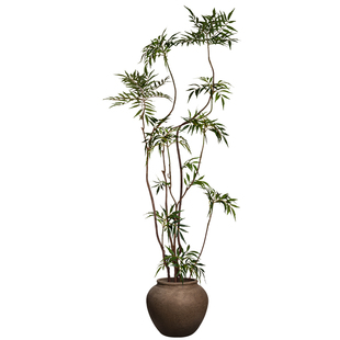仿真绿植室内十大功劳假树高端轻奢假植物侘寂风落地盆栽装饰摆件