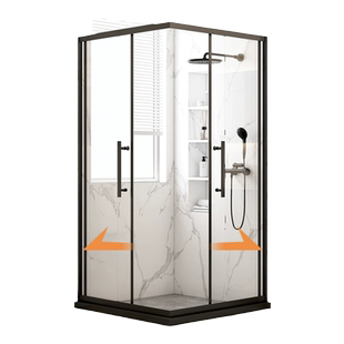 直角淋浴房长正方形l型卫生洗澡间干湿分离隔断浴屏浴室玻璃移门