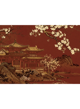 壁居逸阁中古风柜子翻新自粘墙贴