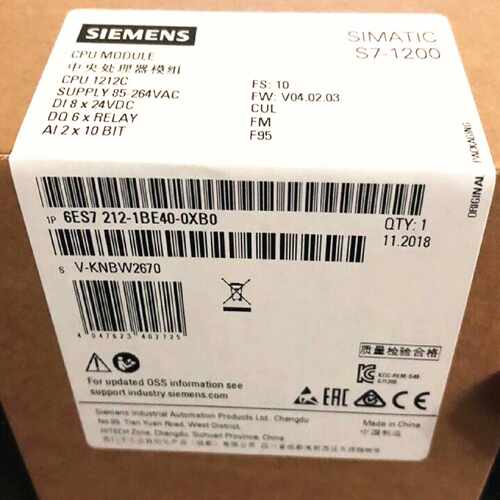 议价6ES7212-1AE40-0XB0 西门子CPU1212C 模块 6ES7 212-1AE4O-OX