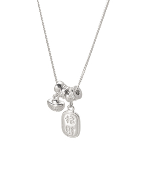 猫蛰S925纯银镶钻招财元宝项链