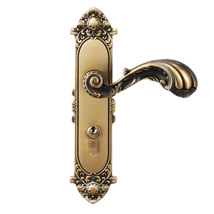 老铜匠新中式全铜门锁欧式家用卧室通用型老式锁具室内卫生间防盗