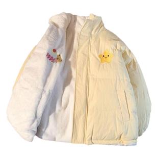 女童双面穿棉服冬季2025新款加厚洋气外套女孩初中生短款炸街棉衣