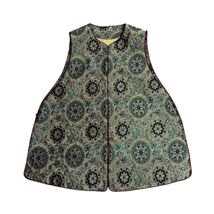 沁月新中式国风100桑蚕丝非遗唐锦【繁花宝相】A字版高端气质马甲