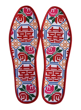 十字绣鞋垫新款半成品纯手工
