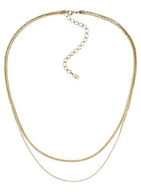 双层百搭项链镀金叠戴