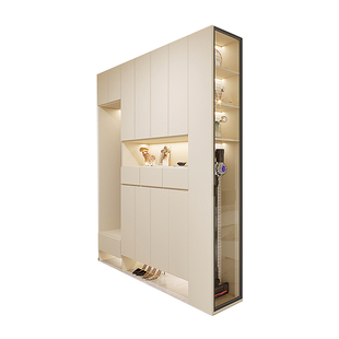 欧派全屋定制入户鞋柜一门到顶玄关柜嵌入式鞋柜设计家用门口家具