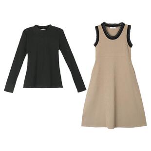 女童春季两件套装新款日系中长款洋气背心连衣裙子修身长袖打底衫