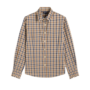 Aquascutum/雅格狮丹秋冬新品女士商务休闲通勤格纹长袖衬衫气质