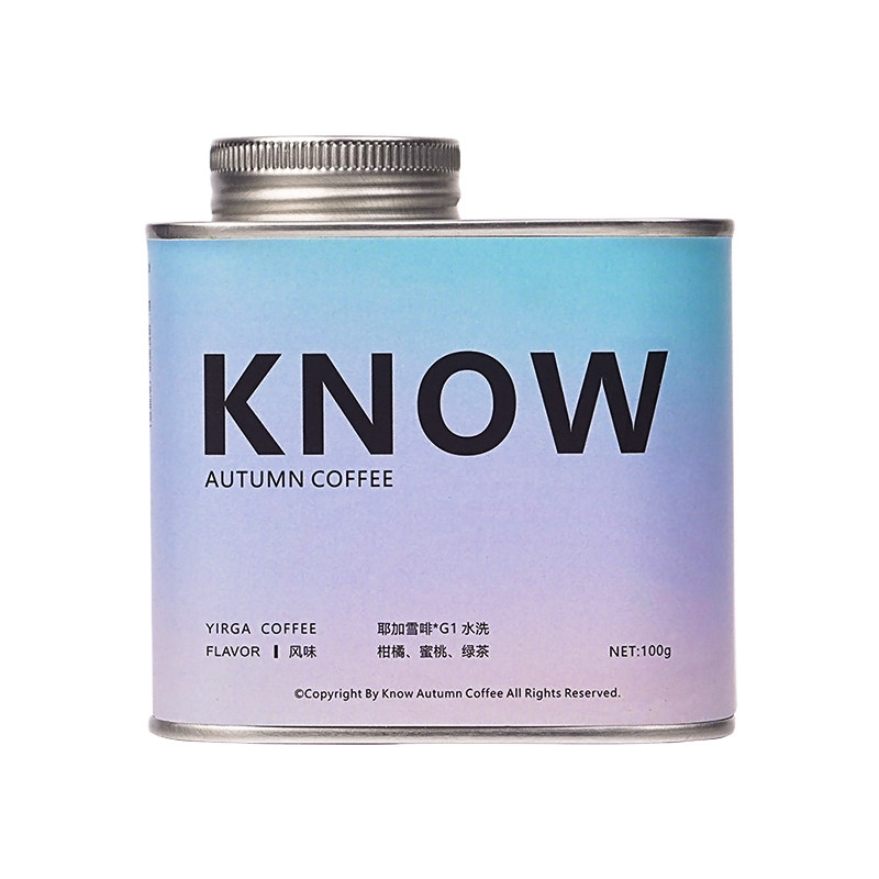 KNOW知秋咖啡 耶加雪啡GI水洗阿拉比卡精品咖啡豆新鲜烘焙100g