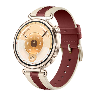 新年款酒红色适用华为gt6表带手表watchgt5原装同款马鞍棕gt4女款腕表带5pro复合素皮watch5秋冬智能女士41mm