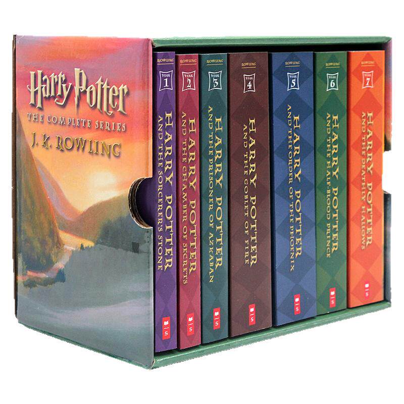 哈利波特英语原版美国版1-7册盒装 Harry Potter 英文原版小说 全集美版平装英语科幻小说 J.K.罗琳 Scholastic 学乐出版