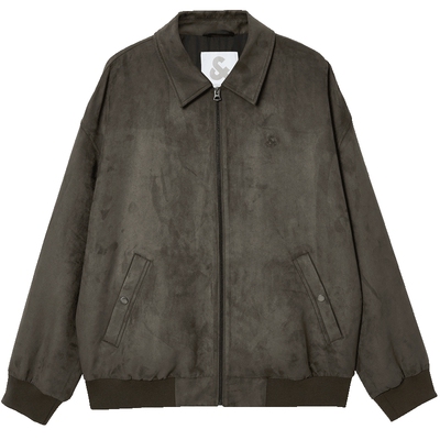 杰克琼斯男款行政夹克2026年春季新款仿麂皮宽松休闲外套上衣男装