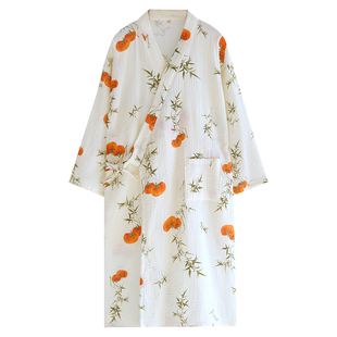 纯棉双层纱布和服睡袍女浴衣春秋日式可爱全棉绉布睡裙汗蒸服晨袍