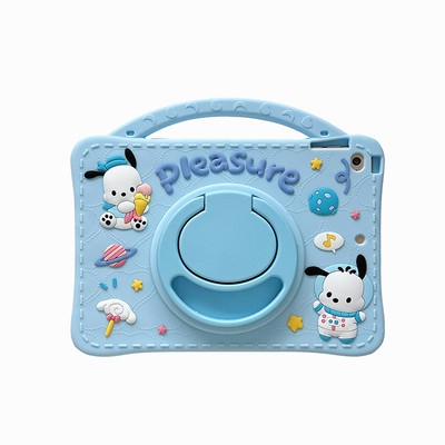 苹果硅胶卡通可爱旋转支架平板套