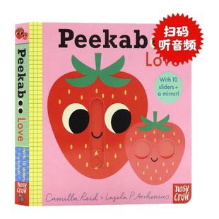 Nosy Crow躲猫猫系列 喜爱篇 英文原版绘本 Peekaboo Love 儿童机关操作游戏纸板翻翻书边玩边学英语启蒙绘本0-3岁附镜子