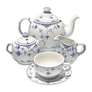 微瑕特价釉下唐草英式西餐具咖啡杯碟盘复古陶瓷碗盘家用盘谷物碗