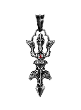 ROCKRIDE 重生战魂双生吊坠 项链男款蒙古设计感925银高级