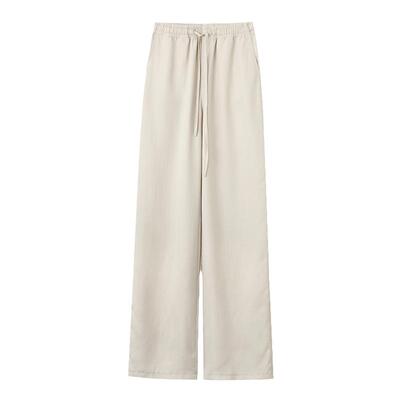 韩雨嘉抽绳直筒宽松长裤韩雨