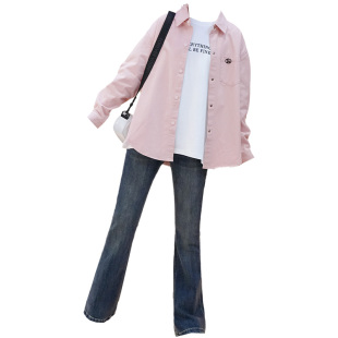 女童套装春秋2025新款衬衫三件套青少年中学生时尚休闲长袖套装
