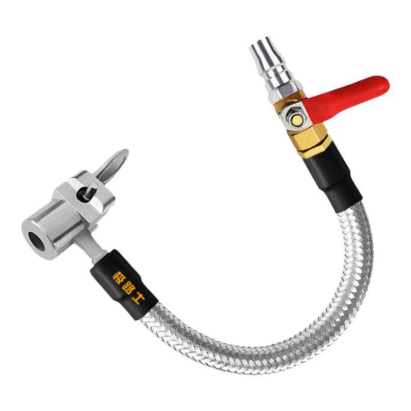 极路士充气泵气管空压机连接快速轮胎充带开关阀不锈钢耐压软管