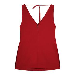 YOUENBB 红色套装高级感优雅V领显白红色上衣加裤子套装